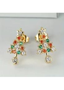 Paar Ohrh&auml;nger ONE ELEMENT "Weihnachtsschmuck Ohrringe Ohrstecker Weihnachtsbaum aus Acryl", bunt, Ohrringe, Damen, Damen, Acryl