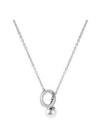 Adelia&acute;s Kette ohne Anh&auml;nger ADELIA ́S "Damen Halskette aus Edelstahl mit Perle 45 cm", silber, Halsketten, Damen, 45cm, Edelstahl, Ein kleines Geschenk mit gro&szlig;er Wirkung
