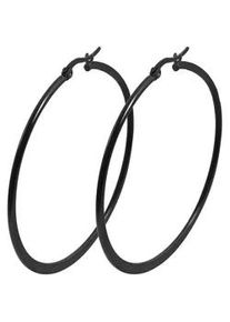 Adelia&acute;s Paar Creolen ADELIA ́S "Damen Ohrringe &ndash; Creole aus Edelstahl", Damen, Gr. Damen, Edelstahl, schwarz, Ohrringe, Ideal zum Verschenken &ndash; schlicht und stilvoll