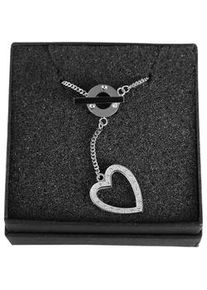 Adelia&acute;s Kette ohne Anh&auml;nger ADELIA ́S "Damen Halskette &ndash; Ankerkette aus Edelstahl mit Zirkonia 48 cm", silber, Halsketten, Damen, 48cm, Edelstahl, Ideal als Geschenk f&uuml;r besondere Anl&auml;sse