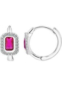 Adelia&acute;s Klappcreolen ADELIA ́S "Damen Ohrringe &ndash; Klappcreole aus 925 Silber mit Zirkonia", Damen, Gr. Damen, Silber 925 (Sterlingsilber), silber, Ohrringe Klappcreolen, Ideal als Geschenk &ndash; dezent und elegant