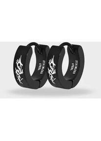 Adelia&acute;s Klappcreolen ADELIA ́S "Damen Ohrringe &ndash; Klappcreole aus Edelstahl", Damen, Gr. Damen, Edelstahl, schwarz, Ohrringe Klappcreolen, Ideal als Geschenk f&uuml;r besondere Anl&auml;sse