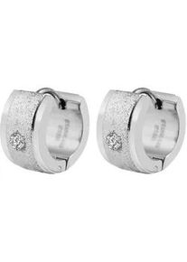 Adelia&acute;s Klappcreolen ADELIA ́S "Damen Ohrringe &ndash; Klappcreole aus Edelstahl mit Strass Steinchen", Damen, Gr. Damen, Edelstahl, silber, Ohrringe Klappcreolen, Ein Geschenk, das Freude macht