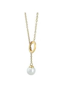 Adelia&acute;s Kette ohne Anh&auml;nger ADELIA ́S "Damen Halskette &ndash; Ankerkette aus Edelstahl mit Perle 45 cm", gold, Halsketten, Damen, 45cm, Edelstahl, Zum Verschenken &ndash; passend f&uuml;r viele Anl&auml;sse