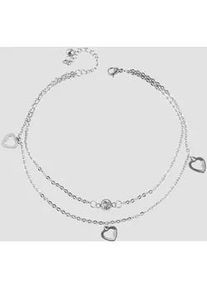 Adelia&acute;s Armband ADELIA ́S "Damen Armband &ndash; Herz aus Edelstahl mit Strass Steinchen 26 cm", silber, Armb&auml;nder, Damen, 26cm, Edelstahl, Armband, Ideal zum Verschenken &ndash; schlicht und stilvoll