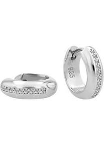 Adelia&acute;s Klappcreolen ADELIA ́S "Damen Ohrringe &ndash; Klappcreole aus 925 Silber mit Zirkonia", Damen, Gr. Damen, Silber 925 (Sterlingsilber), silber, Ohrringe Klappcreolen, Perfekt als Geschenk f&uuml;r besondere Menschen