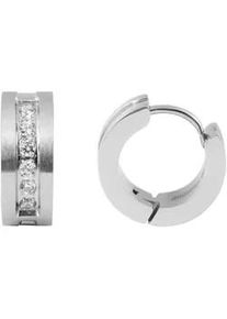 Adelia&acute;s Paar Creolen ADELIA ́S "Damen Ohrringe &ndash; Creole aus Edelstahl mit Strass Steinchen", Damen, Gr. Damen, Edelstahl, silber, Ohrringe, Perfekt als Geschenk zum einen besonderen Tag