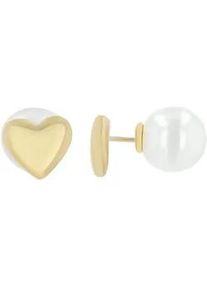 Adelia&acute;s Paar Ohrh&auml;nger ADELIA ́S "Damen Ohrringe &ndash; Ohrstecker Herz aus Edelstahl mit Perle", Damen, Gr. Damen, Edelstahl, gold, Ohrringe, Zum Verschenken &ndash; passend f&uuml;r viele Anl&auml;sse