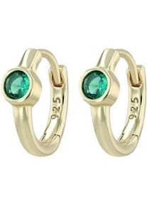 Adelia&acute;s Klappcreolen ADELIA ́S "Damen Ohrringe &ndash; Klappcreole aus 925 Silber mit Zirkonia", Damen, Gr. Damen, Silber 925 (Sterlingsilber), gold, Ohrringe Klappcreolen, Geschenkidee: zeitlos und vielseitig