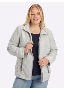 sheego Gro&szlig;e Gr&ouml;&szlig;en &Uuml;bergangsjacke mit kontrastfarbigen Ziern&auml;hten, stein, Gr&ouml;&szlig;e 24 - Damen