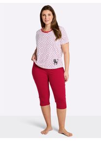 w&auml;schepur sheego Gro&szlig;e Gr&ouml;&szlig;en Capri-Schlafanz&uuml;ge mit Katzenmotiven, wei&szlig;-schwarz-bedruckt + wei&szlig;-rot-bedruckt, Gr&ouml;&szlig;e 48/50 - Damen