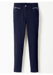 sheego Gro&szlig;e Gr&ouml;&szlig;en Stretch-Hose mit Zier-Taschen vorne, marine, Gr&ouml;&szlig;e 205 - Damen