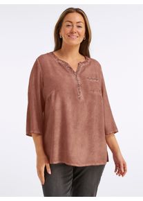 sheego Gro&szlig;e Gr&ouml;&szlig;en Tunika in oil dyed-Waschung, rostrot, Gr&ouml;&szlig;e 52 - Damen