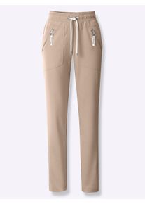sheego Gro&szlig;e Gr&ouml;&szlig;en Schlupfhose in Stretch-Qualit&auml;t, beige, Gr&ouml;&szlig;e 24 - Damen