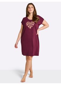 w&auml;schepur sheego Gro&szlig;e Gr&ouml;&szlig;en Sleepshirts mit platziertem Druckmuster, bordeaux-bedruckt + papaya-bedruckt, Gr&ouml;&szlig;e 44/46 - Damen