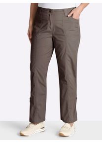 sheego Gro&szlig;e Gr&ouml;&szlig;en Hose mit krempelbaren Beinen, dunkeltaupe, Gr&ouml;&szlig;e 28 - Damen