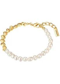 Armband YOKOAMII "Y103", gelb (gelbgold), Armb&auml;nder, Damen, Metall, Armband, mit Perle