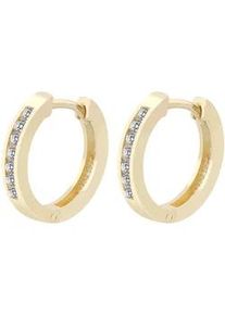 Adelia&acute;s Klappcreolen ADELIA ́S "Damen Ohrringe &ndash; Klappcreole aus 925 Silber mit Zirkonia", Damen, Gr. Damen, Silber 925 (Sterlingsilber), gold, Ohrringe Klappcreolen, Ideal zum Verschenken &ndash; schlicht und stilvoll