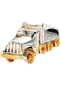Single-Ohrstecker Jobo "Lastwagen LKW", silber 925, Ohrringe, Damen, Silber 925 (Sterlingsilber), 925 Silber bicolor vergoldet
