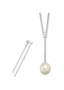 Silberkette ONE ELEMENT "Zirkonia Anker Halskette aus 925 Silber 45 cm", silber, Halsketten, Damen, Perlen Silber 925 (Sterlingsilber), Perlen, Silber 925 (Sterlingsilber), Silberkette, Feine Gestaltung &ndash; ein Sinnbild mit ruhiger Eleganz