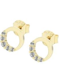 Adelia&acute;s Paar Ohrh&auml;nger ADELIA ́S "Damen Ohrringe &ndash; Ohrstecker aus 925 Silber mit Zirkonia", Damen, Gr. Damen, Silber 925 (Sterlingsilber), gold, Ohrringe, Ein stilvolles Geschenk f&uuml;r besondere Momente