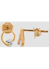 Adelia&acute;s Paar Ohrh&auml;nger ADELIA ́S "Damen Ohrringe &ndash; Ohrstecker aus 925 Silber mit Zirkonia", Damen, Gr. Damen, Silber 925 (Sterlingsilber), gold, Ohrringe, Ein kleines Geschenk mit gro&szlig;er Wirkung