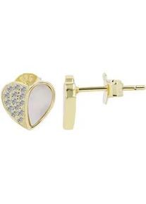 Adelia&acute;s Paar Ohrh&auml;nger ADELIA ́S "Damen Ohrringe &ndash; Ohrstecker aus 925 Silber mit Perlmutt", Damen, Gr. Damen, Silber 925 (Sterlingsilber), gold, Ohrringe, Perfekt als Geschenk zum Geburtstag