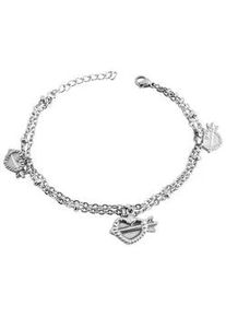 Adelia&acute;s Armband ADELIA ́S "Damen Armband &ndash; Herz aus Edelstahl 17 cm", silber, Armb&auml;nder, Damen, 17cm, Edelstahl, Armband, Ideal als Geschenk f&uuml;r besondere Anl&auml;sse