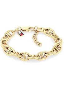 Armkette Tommy Hilfiger "MARINA", gelbgoldfarben, rot, wei&szlig;, blau, Armb&auml;nder, Damen, 19cm, Edelstahl, Armkette, Emaille