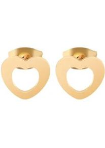 Adelia&acute;s Paar Ohrh&auml;nger ADELIA ́S "Damen Ohrringe &ndash; Ohrstecker Herz aus Edelstahl", Damen, Gr. Damen, Edelstahl, gold, Ohrringe, Ideal zum Verschenken &ndash; schlicht und stilvoll