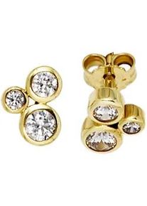 Paar Ohrstecker Jobo "Ohrringe Goldohrringe", gelbgold 333, Ohrringe, Damen, Gelbgold 333, 333 Gold mit 6 Zirkonia