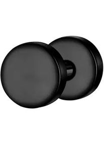 Paar Ohrstecker True Rebels "TR330", schwarz, Ohrringe, Herren, 5,9, Edelstahl