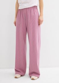 bonprix Schlupfhose aus flie&szlig;ender Qualit&auml;t, rosa, Gr.50, L&auml;ssige Schlupfhose mit weitem Bein, gestreift, aus Viskose