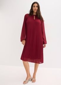bonprix Minikleid aus feinem Chiffon mit Plisse&eacute;, rot, Gr.50, Modern und feminin: Minikleid aus feinem Chiffon mit Plisse&eacute; und Ballon-&Auml;rmeln