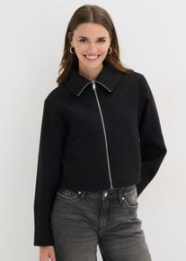 bonprix Gef&uuml;tterte Oversize Jacke, schwarz, Gr.38, modische Jacke- ein Must-have!