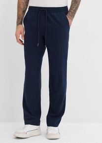 bonprix Relaxed Fit Chino-Stretch-Schlupfhose Straight, blau, Gr.60, moderne Chino-Stretch-Schlupfhose mit Kordelzug