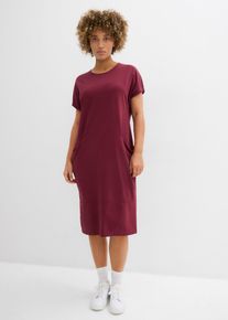 bonprix Jerseykleid mit Taschen, rot, Gr.44/46 (L), Knielanges Kleid mit Rundhalsausschnitt., 95% Baumwolle (organic)