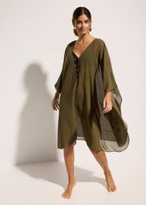 bonprix Strandtunika aus leichtem Chiffon, gr&uuml;n, Gr.36/38 (S), Charmante Strand Tunika im transparenten Look