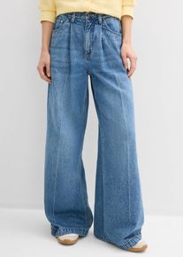 bonprix Super Wide Palazzo-Jeans Baumwolle, blau, Gr.54, Super Wide Palazzo-Jeans, Baumwolle, 100% Baumwolle