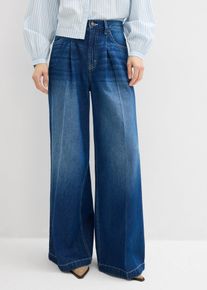 bonprix Super Wide Palazzo-Jeans Baumwolle, blau, Gr.40, Super Wide Palazzo-Jeans, Baumwolle, 100% Baumwolle