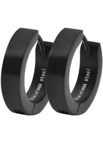 Adelia&acute;s Klappcreolen ADELIA ́S "Damen Ohrringe &ndash; Klappcreole aus Edelstahl", Damen, Gr. Damen, Edelstahl, schwarz, Ohrringe Klappcreolen, Zum Verschenken &ndash; ideal zum Muttertag