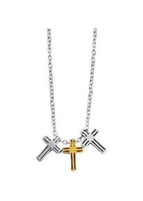 Adelia&acute;s Kette ohne Anh&auml;nger ADELIA ́S "Damen Halskette &ndash; Ankerkette Kreuz aus Edelstahl 43 cm", silber, Halsketten, Damen, 43cm, Edelstahl, Zum Verschenken &ndash; passend f&uuml;r viele Anl&auml;sse