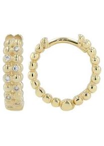 Adelia&acute;s Paar Creolen ADELIA ́S "Damen Ohrringe &ndash; Creole aus 925 Silber mit Zirkonia", Damen, Gr. Damen, Silber 925 (Sterlingsilber), gold, Ohrringe, Sch&ouml;ne Geschenkidee zum einen besonderen Tag