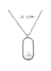 Adelia&acute;s Kette ohne Anh&auml;nger ADELIA ́S "Damen Halskette aus Edelstahl mit Perle 45 cm", silber, Halsketten, Damen, 45cm, Edelstahl, Ideal als Geschenk &ndash; dezent und elegant