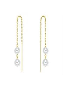 Paar Ohrh&auml;nger Valero Pearls "Set: VP740", gelbgold, Ohrringe, Damen, 5,5, Silber 925 (Sterlingsilber), aus S&uuml;&szlig;wasser-Zuchtperlen