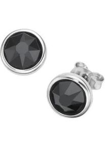 Paar Ohrstecker "mit schwarzen Zirkonia, Silber 925", schwarz, Giorgio Martello MILANO, Ohrringe, Herren, Silber 925 (Sterlingsilber)