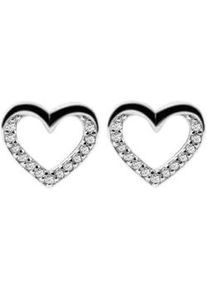 Adelia&acute;s Paar Ohrh&auml;nger ADELIA ́S "Damen Ohrringe &ndash; Ohrstecker Herz aus 925 Silber mit Zirkonia", Damen, Gr. Damen, Silber 925 (Sterlingsilber), silber, Ohrringe, Zum Verschenken an Menschen, die Ihnen am Herzen liegen