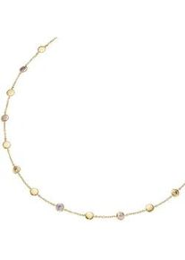 Collier "mit Zwischenteilen, farbige synt. Zirkonia + Korund Silber 925", bunt, Giorgio Martello MILANO, Halsketten, Damen, 45cm, Silber 925 (Sterlingsilber), Collier