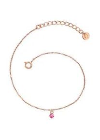Glanzst&uuml;cke M&uuml;nchen Gliederarmband GLANZST&Uuml;CKE M&Uuml;NCHEN "GSM2018", ros&eacute;gold, rosa, Armb&auml;nder, Damen, Silber 925 (Sterlingsilber), Gliederarmband, Motiv Herz