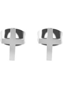 Adelia&acute;s Paar Ohrh&auml;nger ADELIA ́S "Unisex Ohrringe &ndash; Ohrstecker Kreuz aus Edelstahl", Damen, Gr. Unisex, Edelstahl, silber, Ohrringe, Geschenkidee: zeitlos und vielseitig